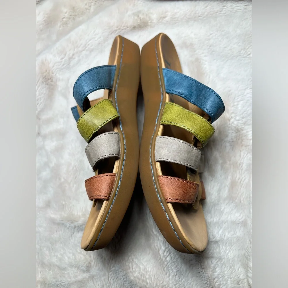 Born Lynae Slide Sandals Womens Size 6 M Sand Multi Color - Picture 2 of 5